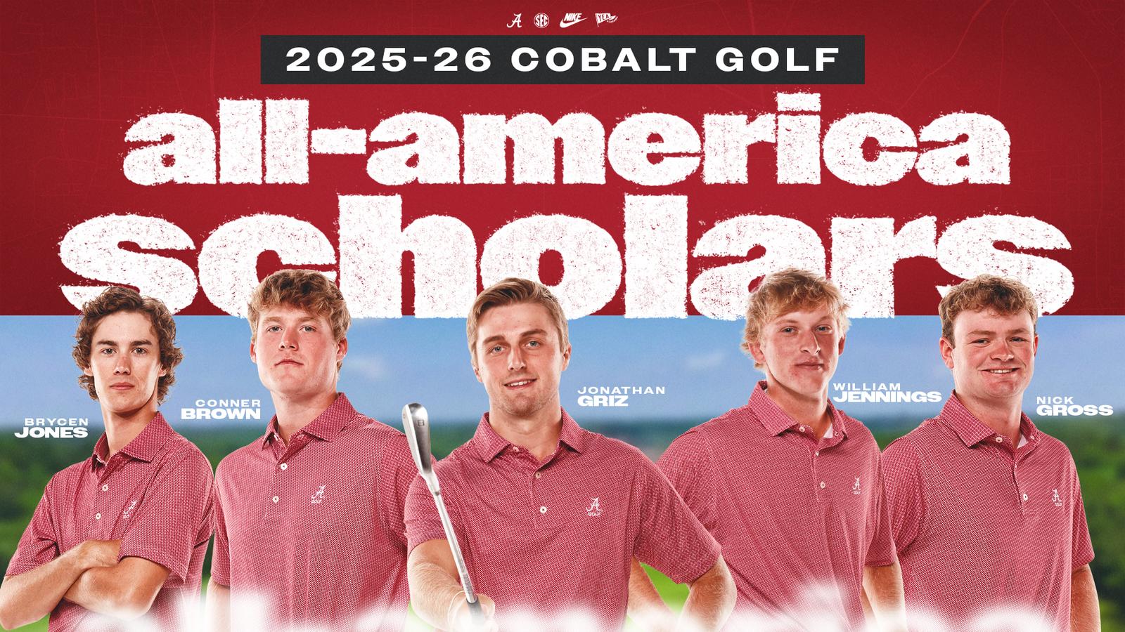 Five Alabama Men’s Golfers Named Cobalt All-America Scholars