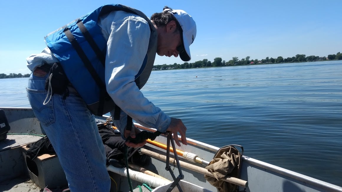 Man with baseball cap holds a big fish