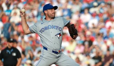 Toronto's Max Scherzer moves into 10th place all-time in strikeouts, passing Walter Johnson