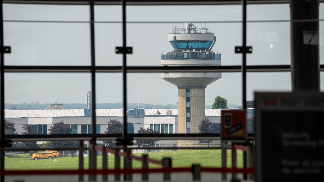 A traditional air traffic control tower
