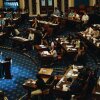 High schooler Leena Jain of Louisiana addresses her fellow senators in a replica of the U.S. Senate chamber.