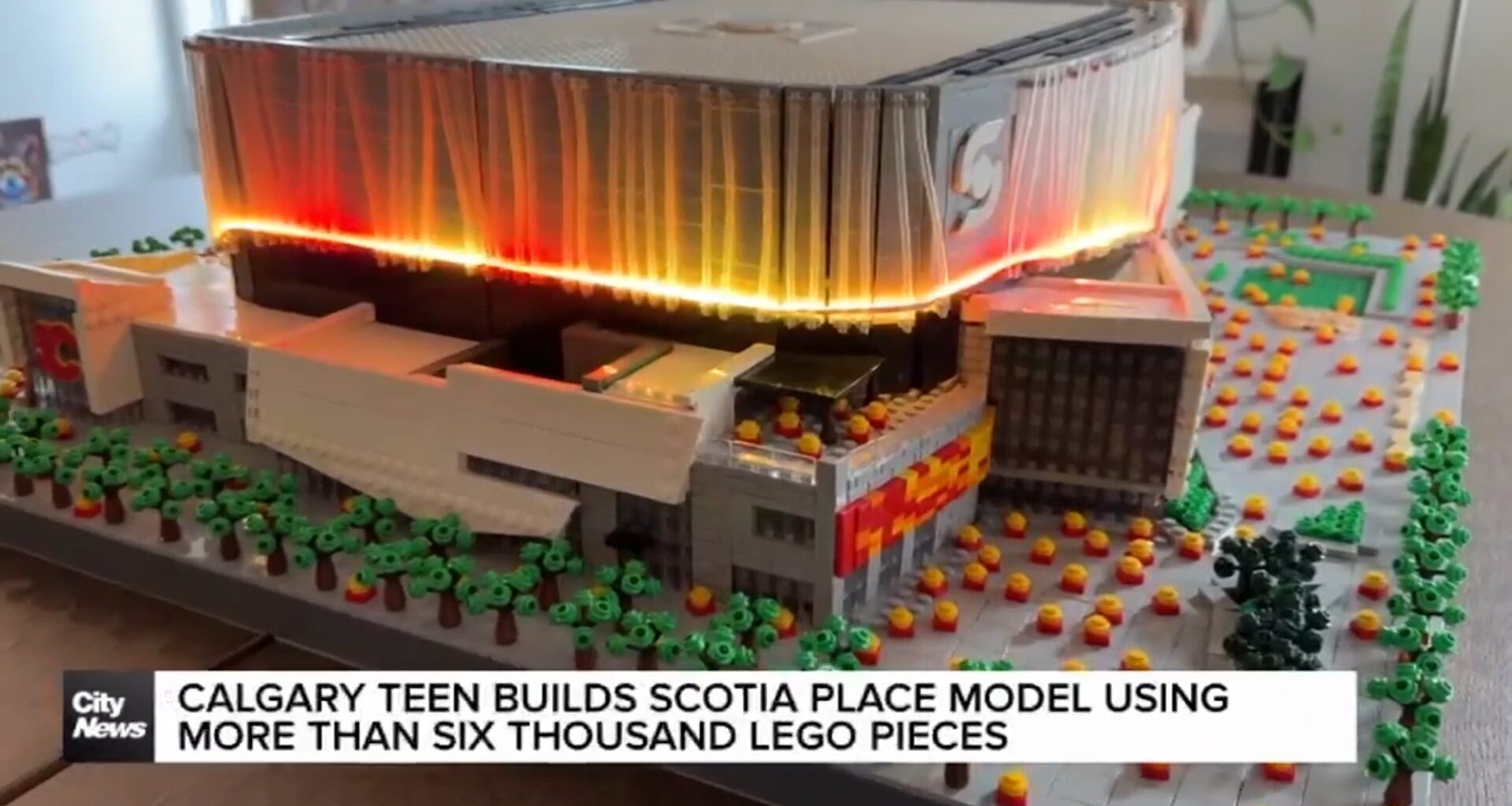 Calgary teen builds Scotia Place model using more than six thousand LEGO pieces