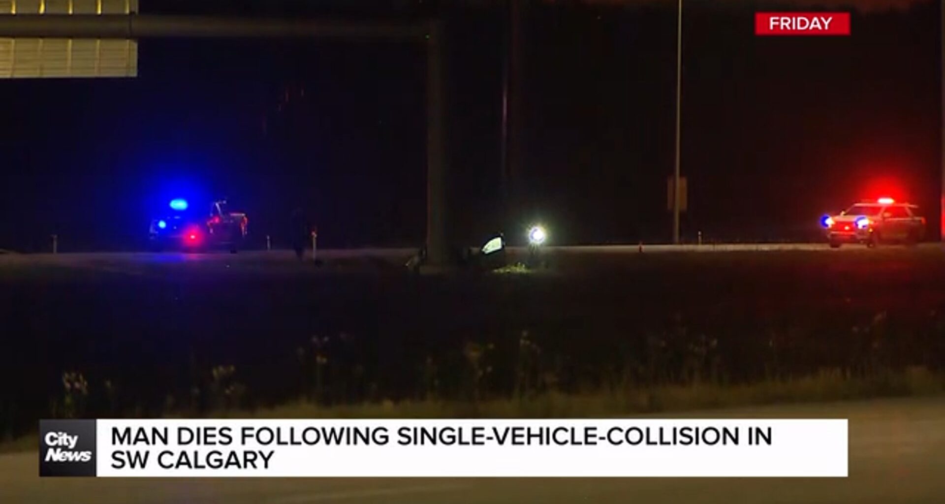 Man dies of injuries following single-vehicle-collision in SW Calgary
