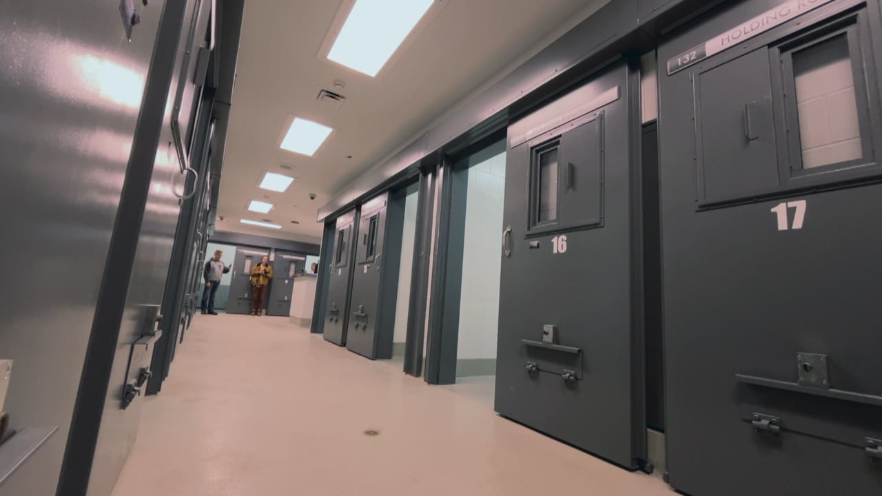 Ontario jail doors with the numbers 17 and 16 on them.