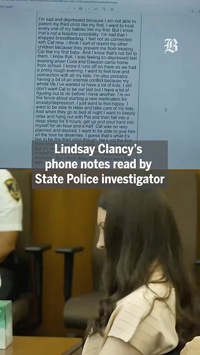 'I'm sad and depressed': Investigator describes notes Lindsay Clancy wrote in her phone - YouTube
