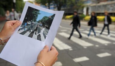 Video Captures ‘Abbey Road’ Crosswalk Scene During Filming Of Beatles Biopics