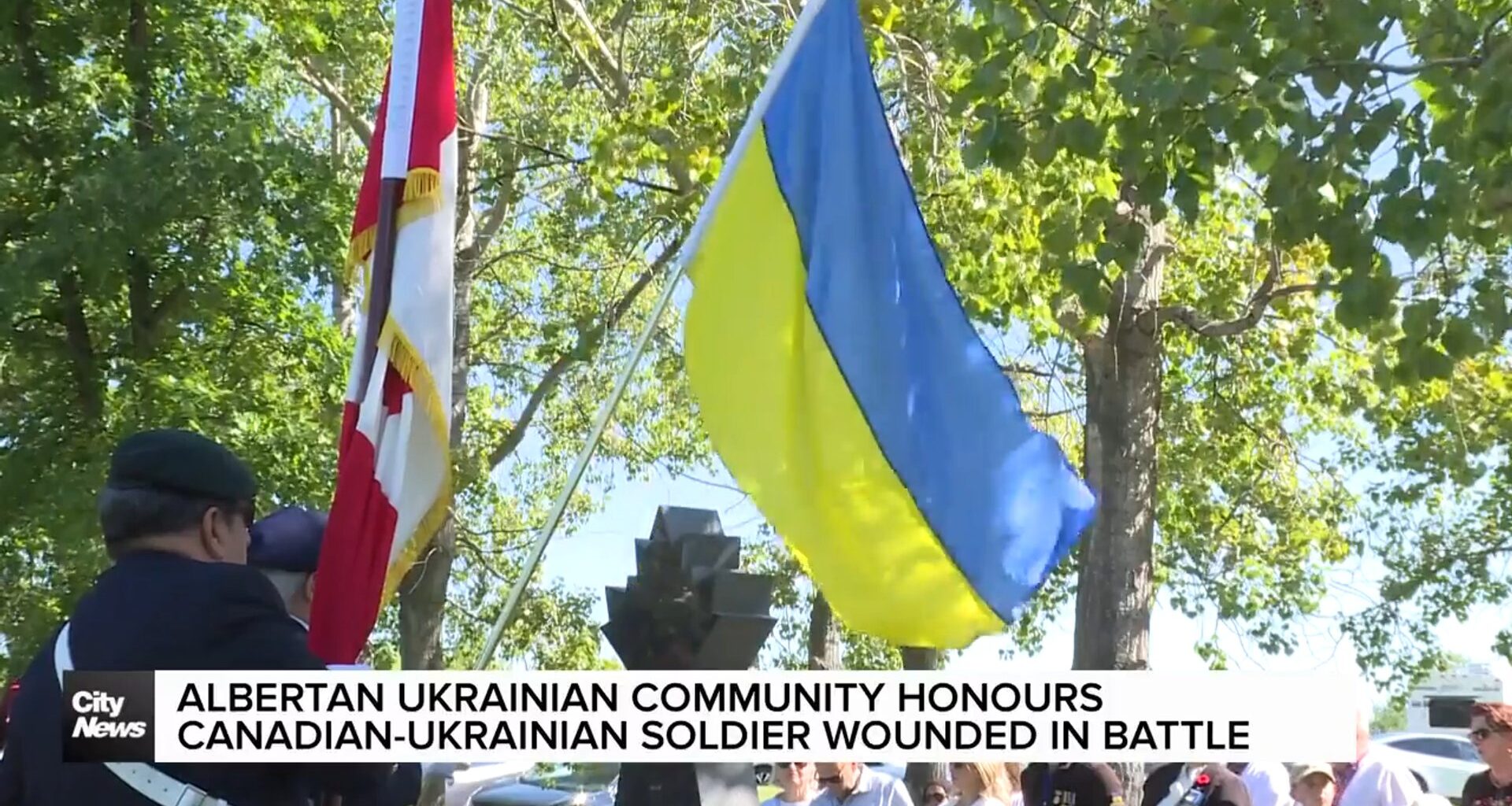 Albertan Ukrainian community honours Canadian-Ukrainian soldier wounded in battle
