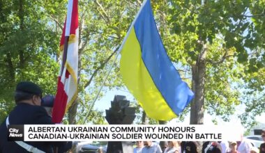 Albertan Ukrainian community honours Canadian-Ukrainian soldier wounded in battle
