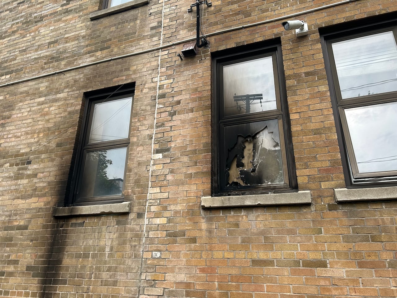 Damaged building.