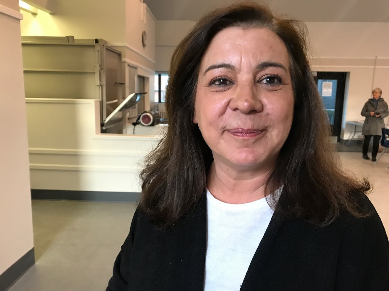 Paola Hawa former Sainte-Anne-de-Bellevue mayor is posing for a photo.