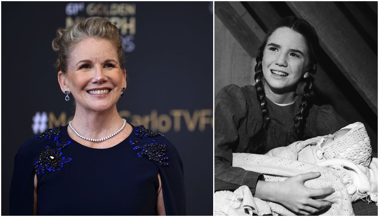 A composite image shows, at left, a smiling woman in a blue dress and pearls posing for a photo, and at right, a black and white image of a young girl with braided hair holding a baby.