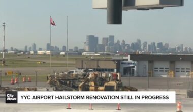 YYC Calgary Airport hailstorm renovation still in progress