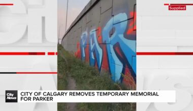 City of Calgary removes temporary memorials for Parker