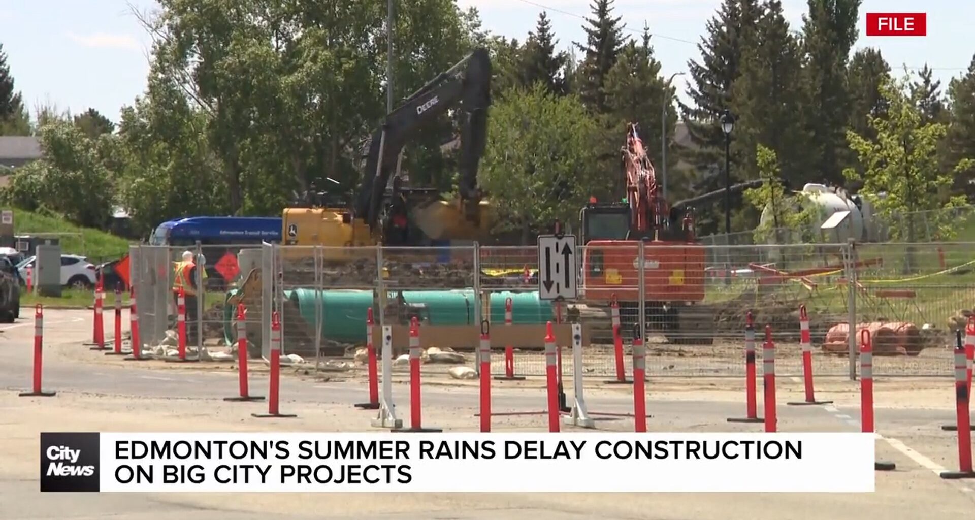 Edmonton summer rains delay city construction projects