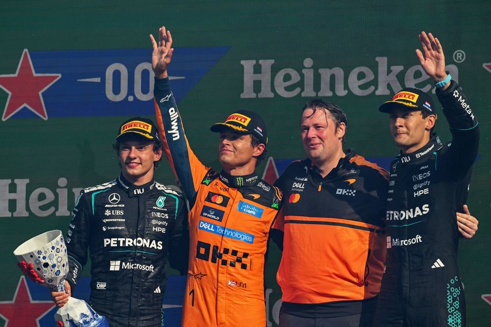 Andrea Kimi Antonelli, Mercedes, George Russell, Mercedes, Lando Norris, McLaren
