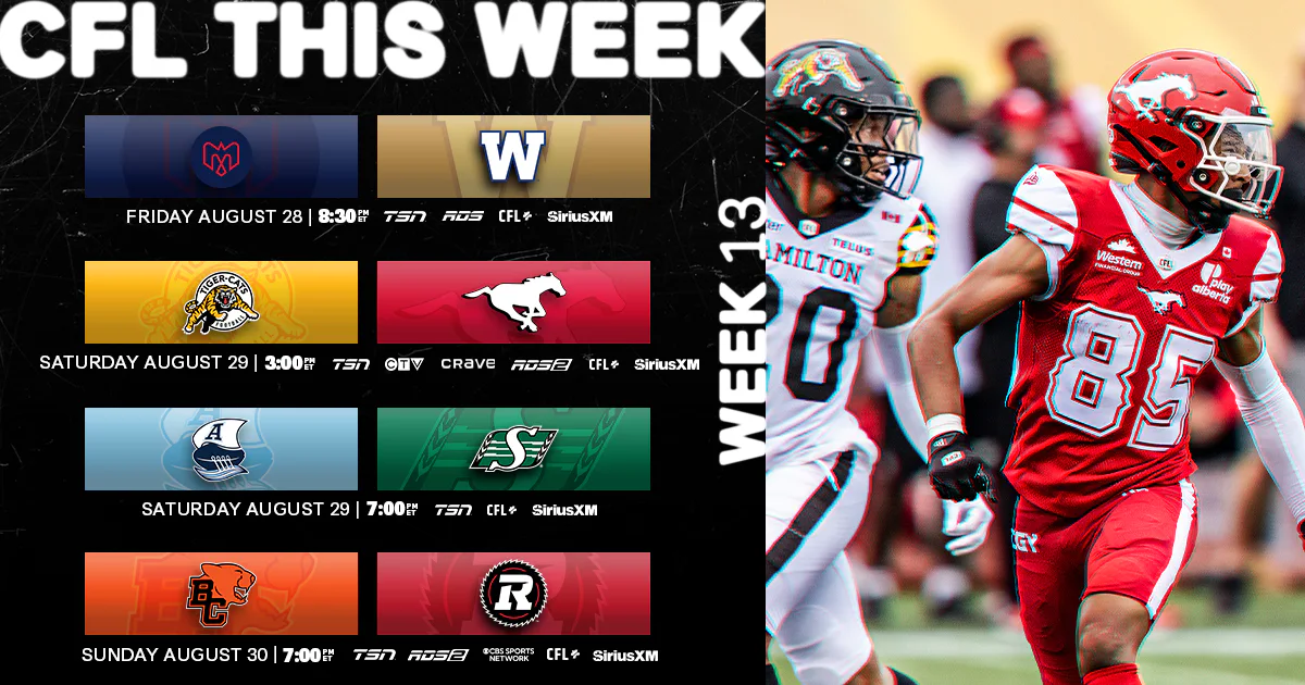 CFL Schedule Today, Friday August 28: Montreal Alouettes vs Winnipeg Blue Bombers