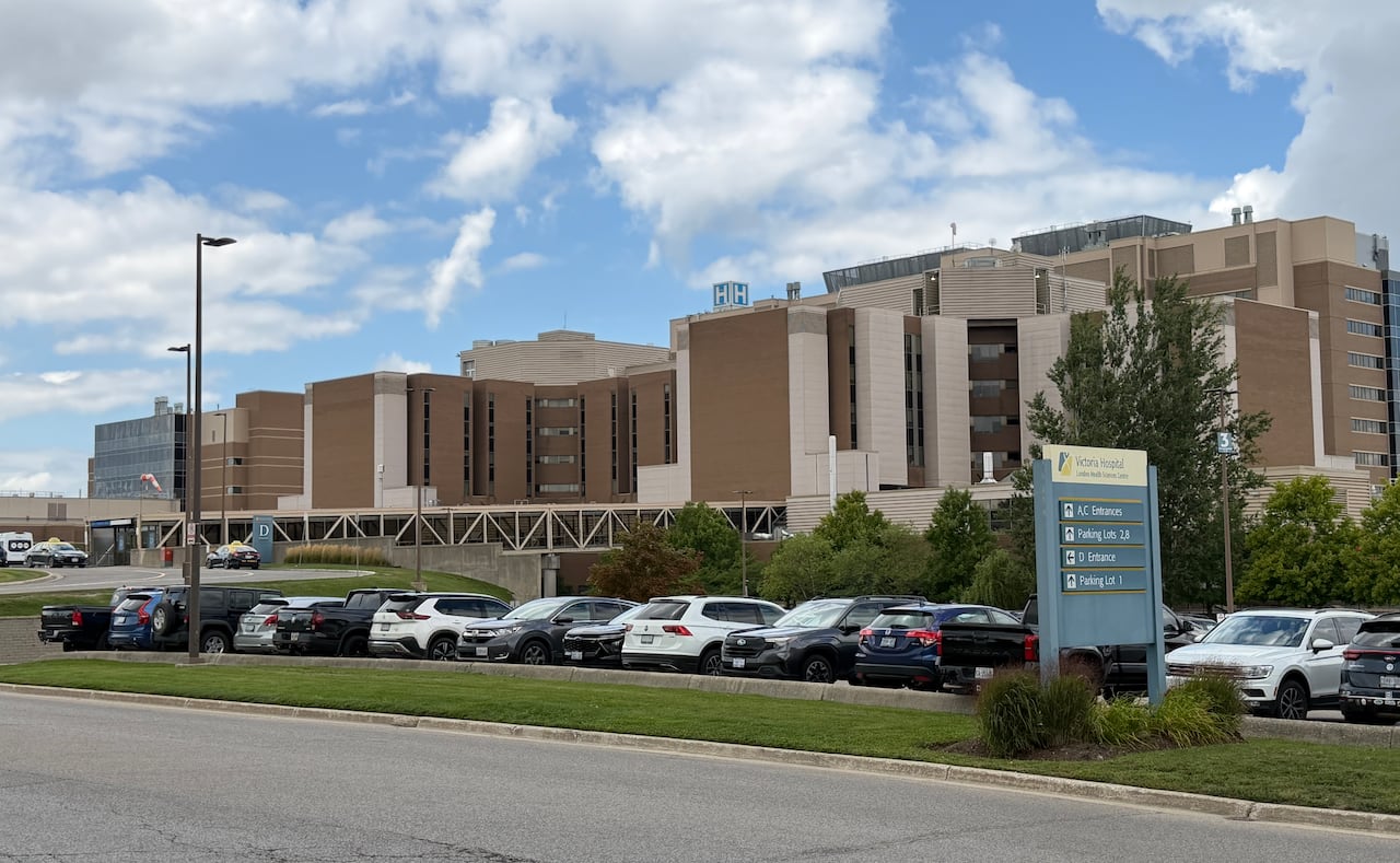 Victoria Hospital buildings and parking lot