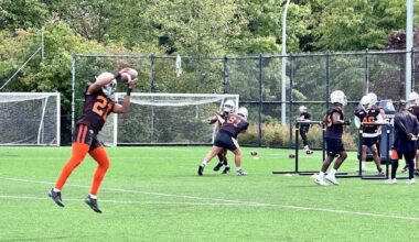 Fans follow BC Lions to Surrey park for practices, moved due to turf issues