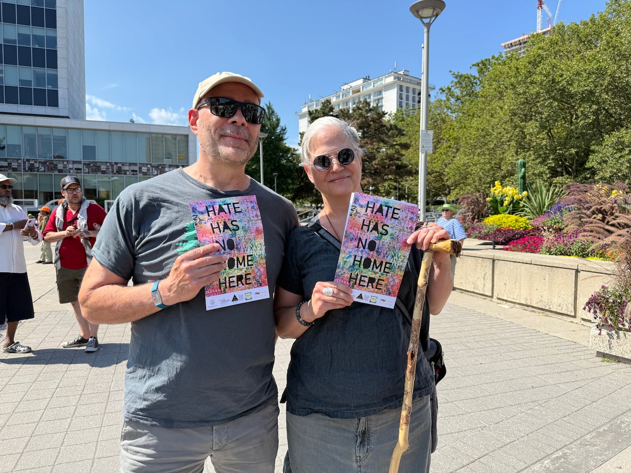 David Zayachkowski and Karen Goodfellow travelled from Toronto to take part in the Hope not Hate rally.