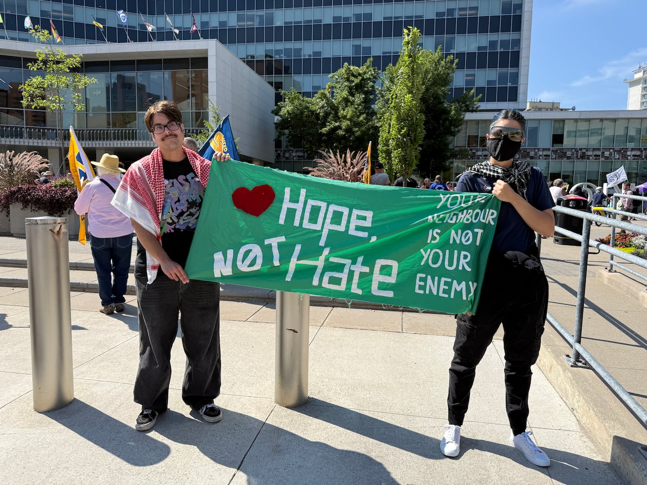 Elliott Cooper, (left) travelled from London to attend the Hope Not Hate rally.