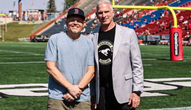 Stand-up comedy icon Bill Burr attends Calgary Stampeders game
