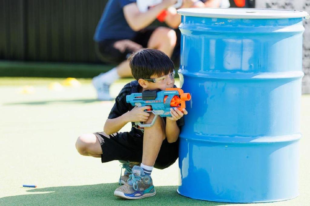 Kids take aim at Surrey Firefighters in fun charity Nerf battle