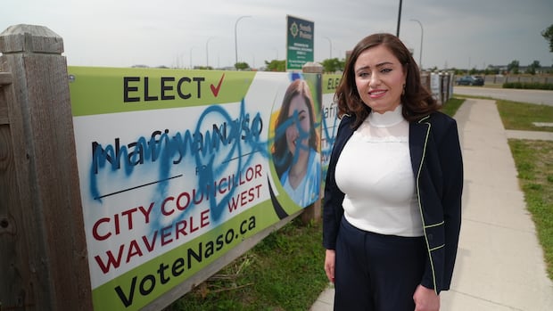 'This is not who we are in Waverley West': City council candidates' campaign signs defaced with graffiti