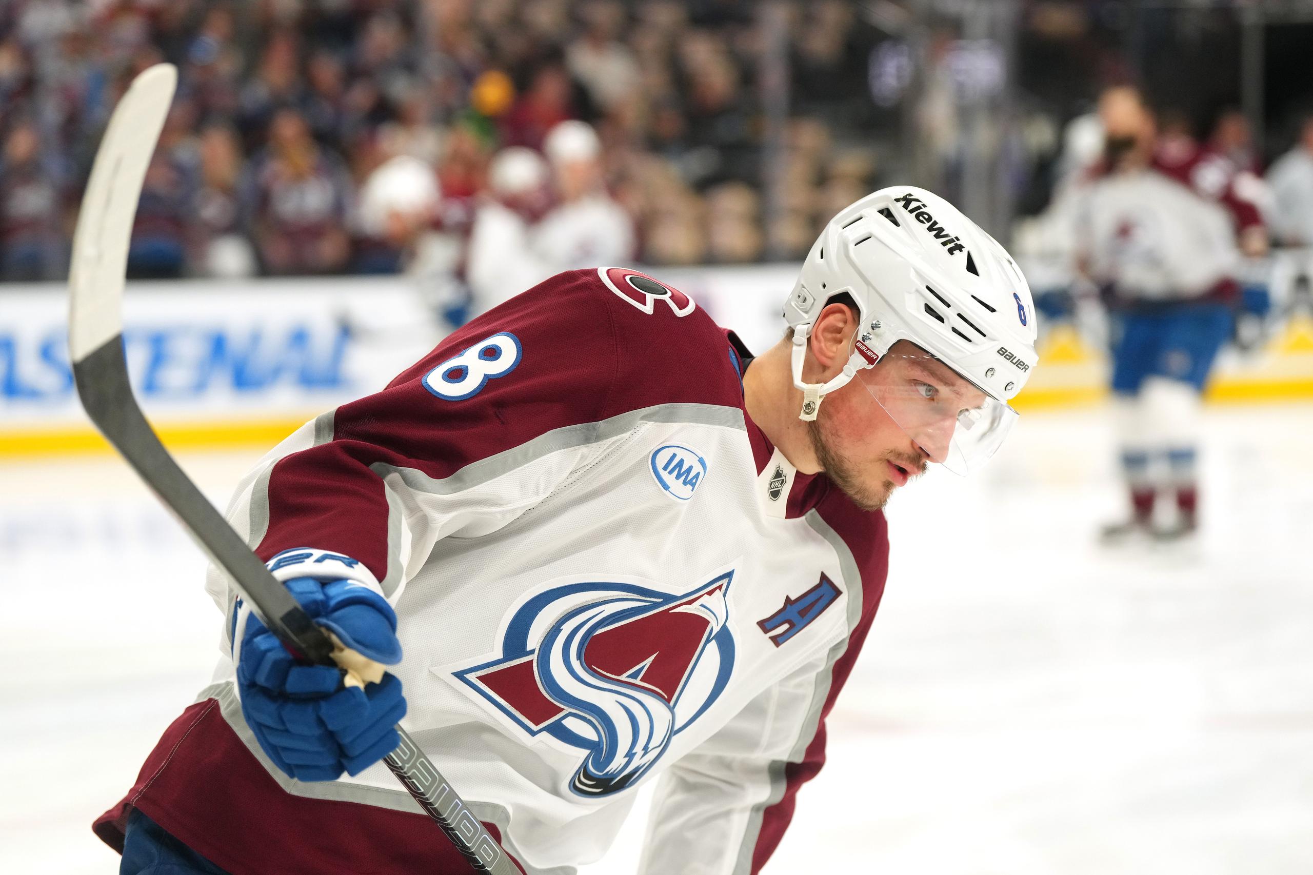 Cale Makar #8 of the Colorado Avalanche