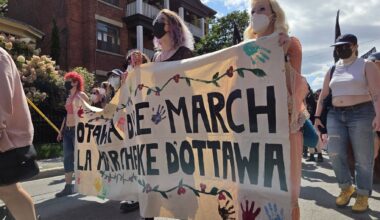 PBI-Canada present at the Ottawa Dyke March that welcomes Queers for Palestine and Labour for Palestine