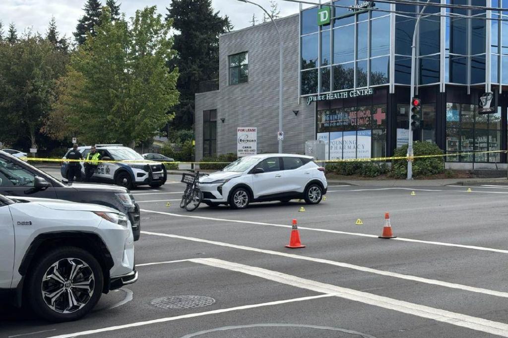 Pedestrian and vehicle collision in South Surrey