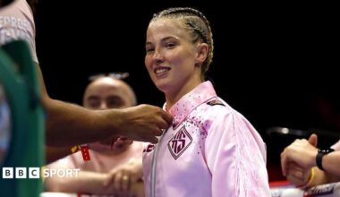 Francesca Hennessy in the ring before a fight