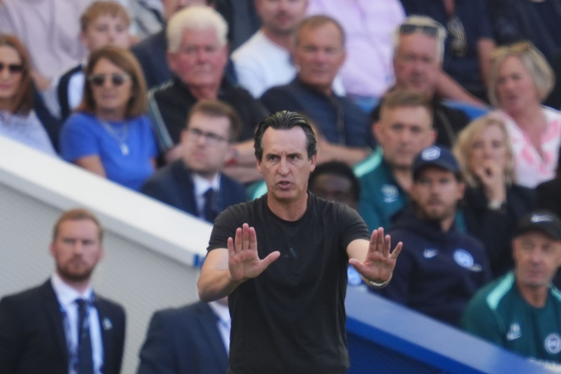 Aston Villa boss Unai Emery saw his side heavily beaten by Brighton (Adam Davy/PA)