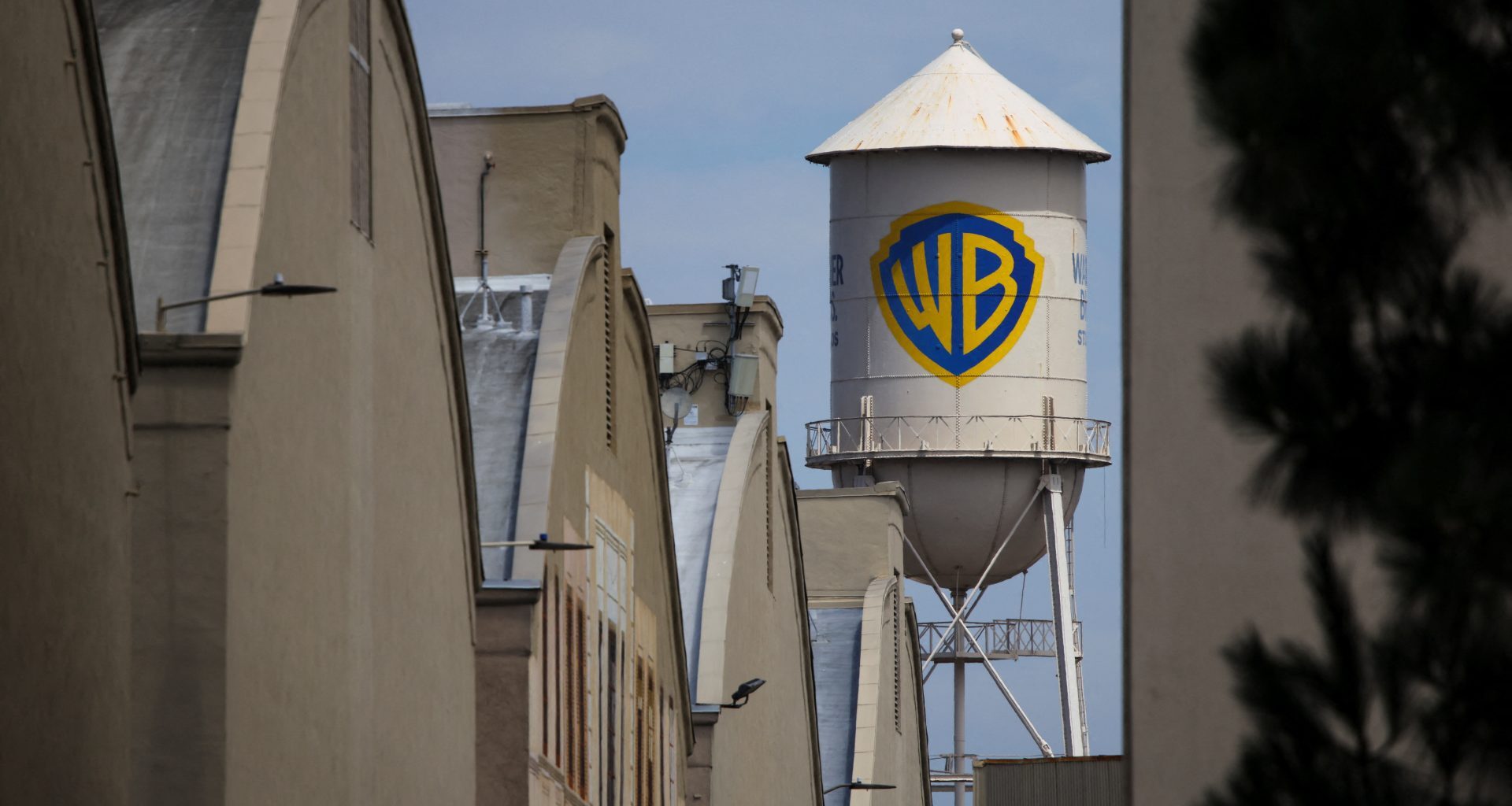 The Warner Bros. Water Tower is pictured at Warner Bros. Studios in Burbank on the day it was announced that California and 11 states are suing to block Paramount's $110 billion acquisition of Warner Bros. Discovery in California, U.S. July 13, 2026.