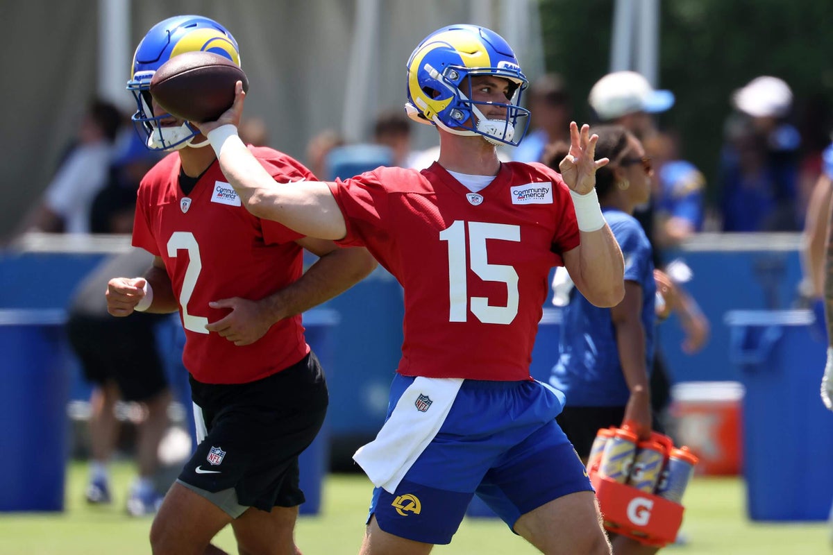 Rams’ first day in pads: Ty Simpson cuts it loose, Aaron Donald buzz builds