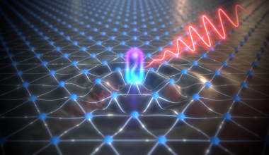 The researchers used light to reveal the collective motion of electrons forming a Wigner crystal. (Illustration: Enrique Sahagún, Scixel / University of Basel, Department of Physics)