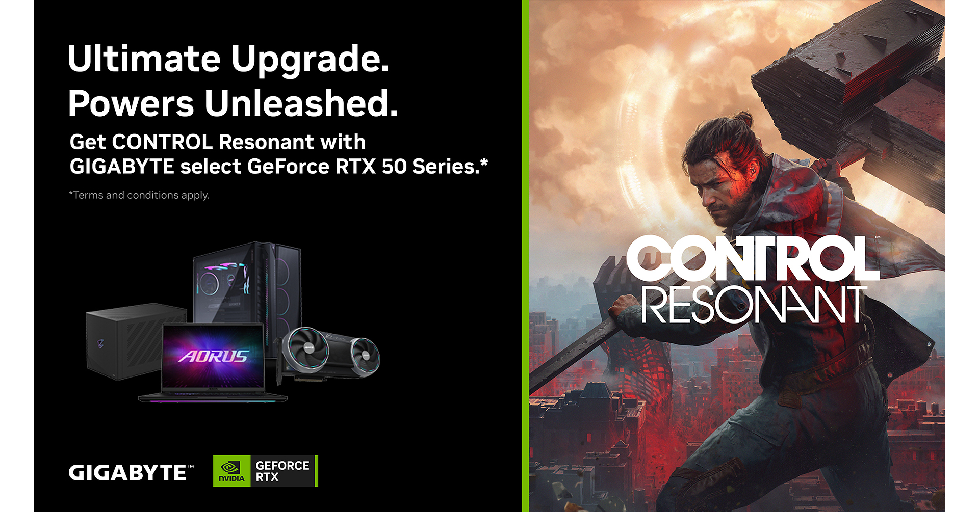 GIGABYTE Collaborates with NVIDIA to Enhance Gaming with GeForce RTX™ 50 Series and CONTROL Resonant Bundle