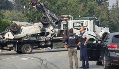 VIDEO: Crash closes 16th Avenue in Langley