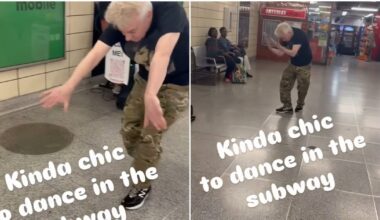 Mike Myers dances at TTC subway station