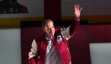 Front office exec Joe Sakic skates with Avs in alumni game as the Cale Makar extension talks roll on