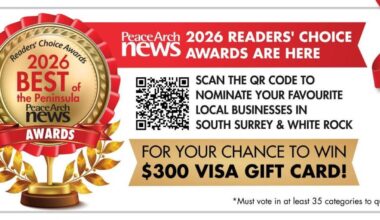Nominate your faves in the 2026 Peace Arch News Readers’ Choice Awards