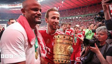 Vincent Kompany and Harry Kane helped Bayern Munich to the German Double last season