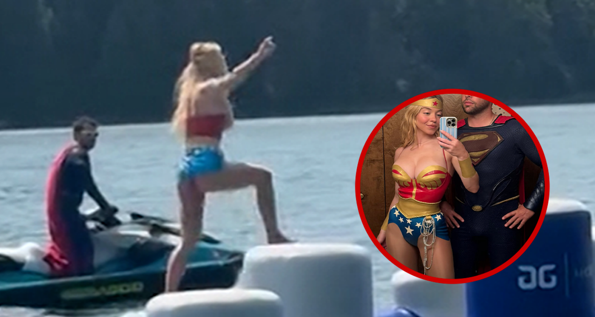 Sydney Sweeney Runs Through Obstacle Course, Dresses As Sexy Wonder Woman Alongside Scooter Braun