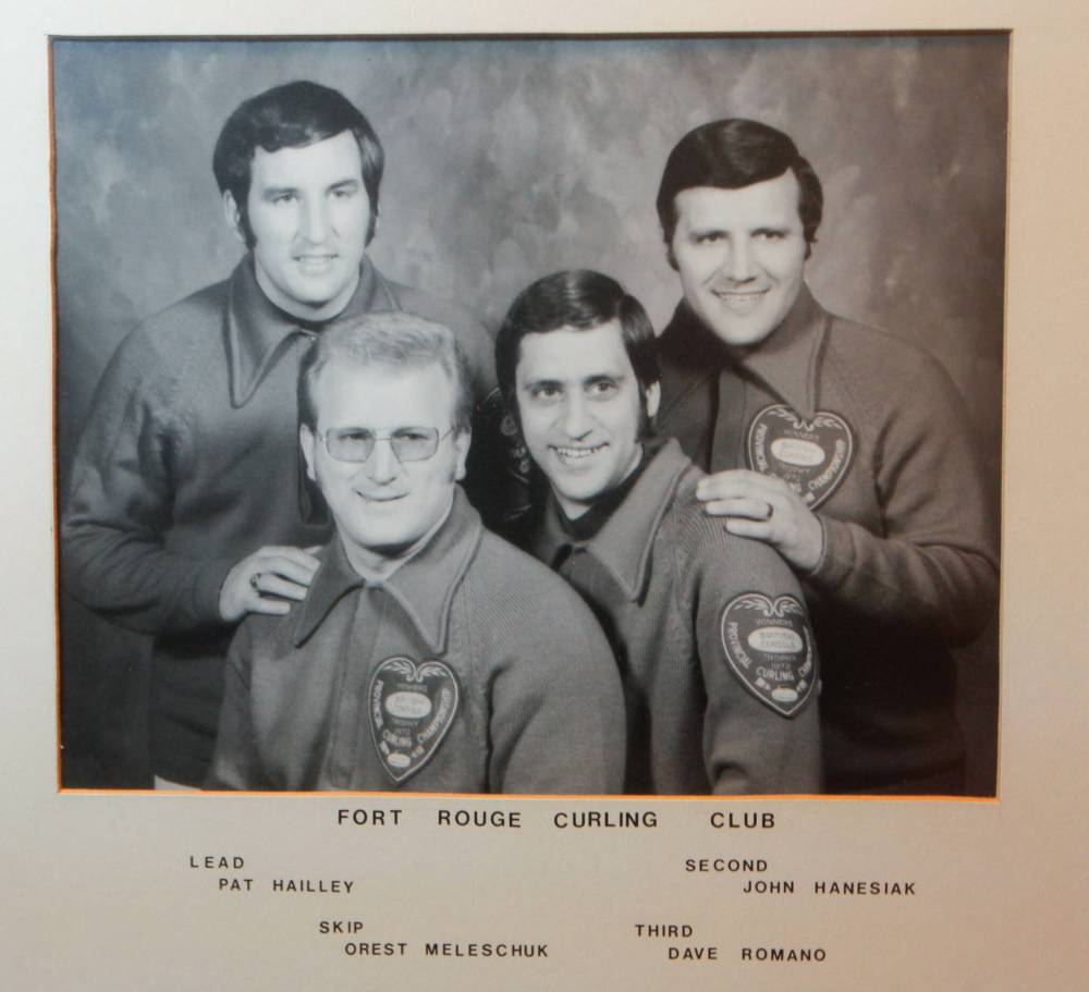 BORIS MINKEVICH / FREE PRESS FILES
From left: Pat Hailley, Orest Meleschuk, Dave Romano and John Hanesiak were the winners of the 1972 Brier.