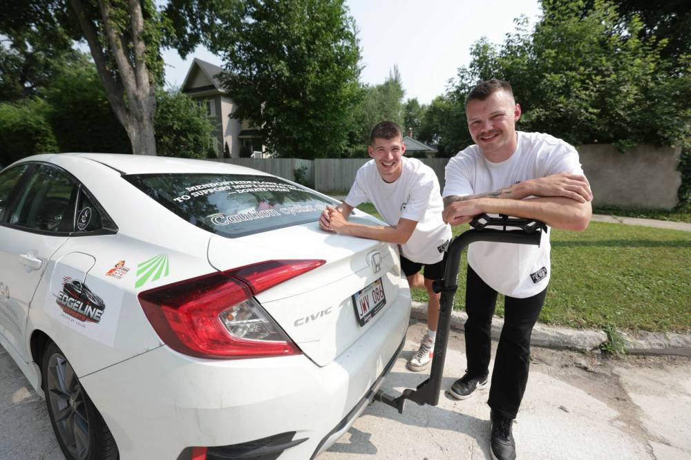 Ruth Bonneville / Free Press Files
Thomas Clark and Valentin Duquenne were riding across Canada to raise money for men’s mental health when they had their bikes stolen July 24 from their vehicle while it was parked in Winnipeg. Just over a month later, police have arrested two men for the theft.