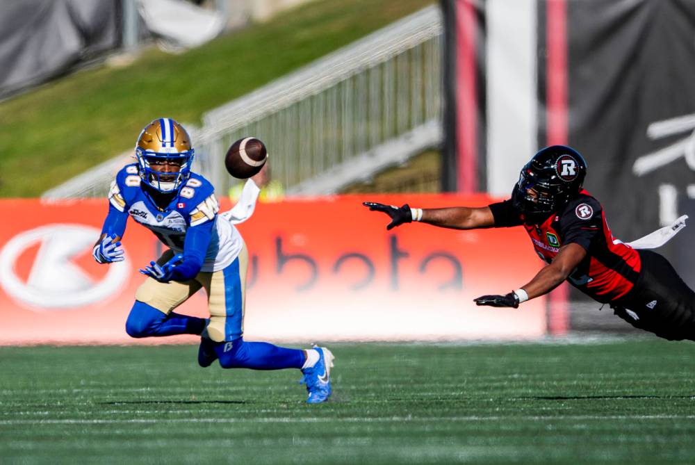 SPENCER COLBY / THE CANADIAN PRESS FILES
The Winnipeg Blue Bombers will likely need more out of receiver Ontaria Wilson to have a real shot against Montreal.