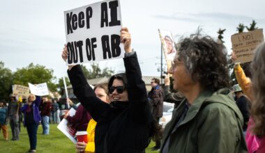 Dozens protest Meta's plan for massive data centre in northern Alberta county - CTV News