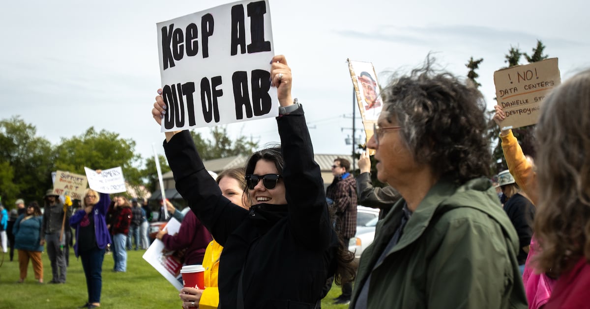 Dozens protest Meta's plan for massive data centre in northern Alberta county - CTV News