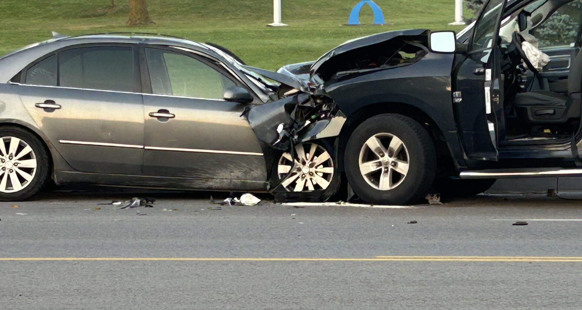 Man, woman injured following overnight collision in Brampton