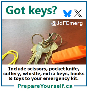 Juan de Fuca Emergency Program, keys, emergency kit