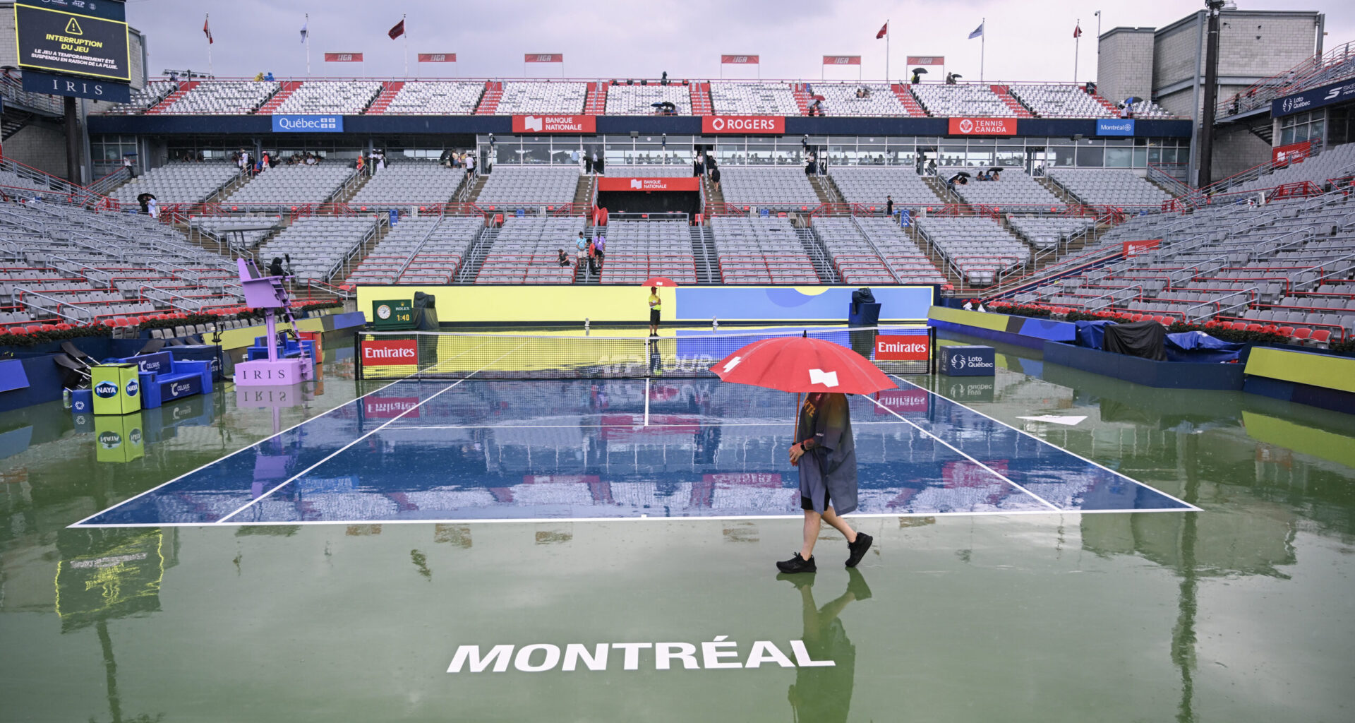 Rain washes out first day of National Bank Open main draw in Montreal